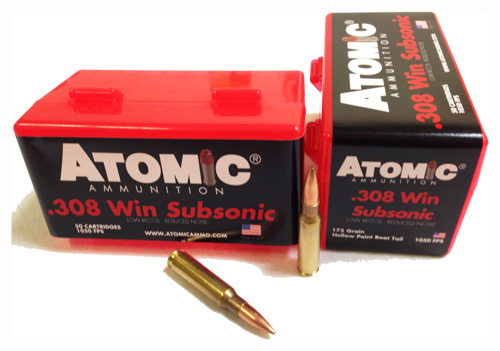 ATOMIC 308 WIN 175GR SUBSONIC BTHP 50RD 10BX/CS - for sale