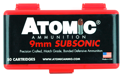 ATOMIC 9MM LUGER 147GR SUBSONIC JHP 50RD 10BX/CS - for sale