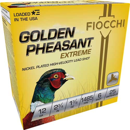FIOCCHI GOLDEN PHEASANT 12GA 2.75" 1-3/8OZ #6 25RD 10BX/CS - for sale