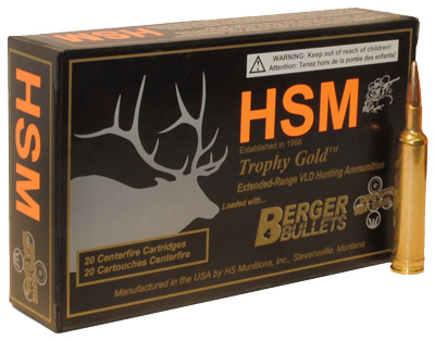 HSM TROPHY GOLD 270 WBY MAGNUM 130GR BERGER VLD20RD 20BX/CS - for sale