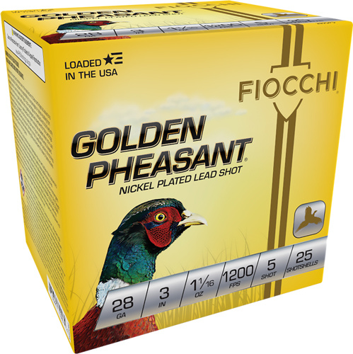 FIOCCHI GOLDEN PHEASANT 28GA 3" 1-1/16OZ #5 25RD 10BX/CS - for sale