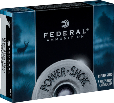 FEDERAL POWER SHOK 10GA 3.5" 1.75OZ RIFLED SLUG 5RD 10BX/CS - for sale
