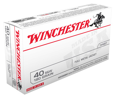 WINCHESTER USA 40 SW 180GR FMJ TRUNCATED CONE 50RD 10BX/CS - for sale