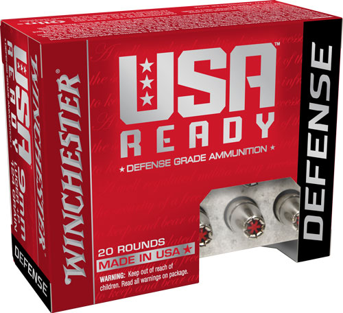 WINCHESTER USA READY 9MM LUGER +P 124GR JHP 20RD 10BX/CS - for sale