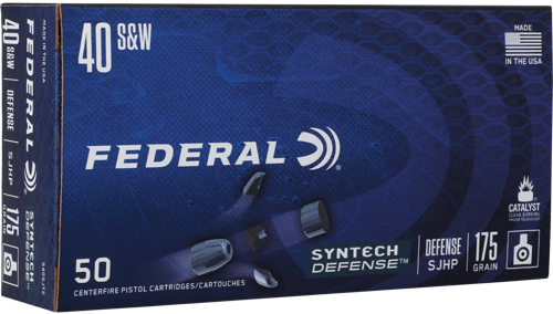 FEDERAL SYNTHETIC DEFENSE 40 SW 175GR SJHP 50RD 10BX/CS - for sale