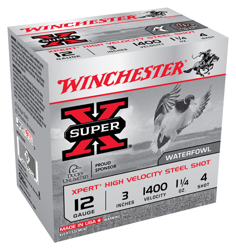 WINCHESTER XPERT STEEL 12GA 3" 1-1/4OZ #4 1400FPS 25RD 10BX/C - for sale