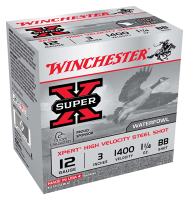 WINCHESTER XPERT STEEL 12GA 3" 1-1/4OZ #BB 1400FPS 25RD 10B/C - for sale