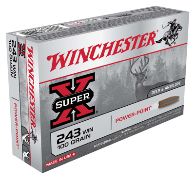 WINCHESTER SUPER-X 243 WIN 100GR POWER POINT 20RD 10BX/CS - for sale