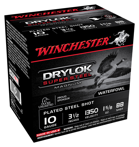WINCHESTER DRYLOK 10GA 3.5" 1-5/8OZ BB 1350FPS 25RD 10BX/C - for sale
